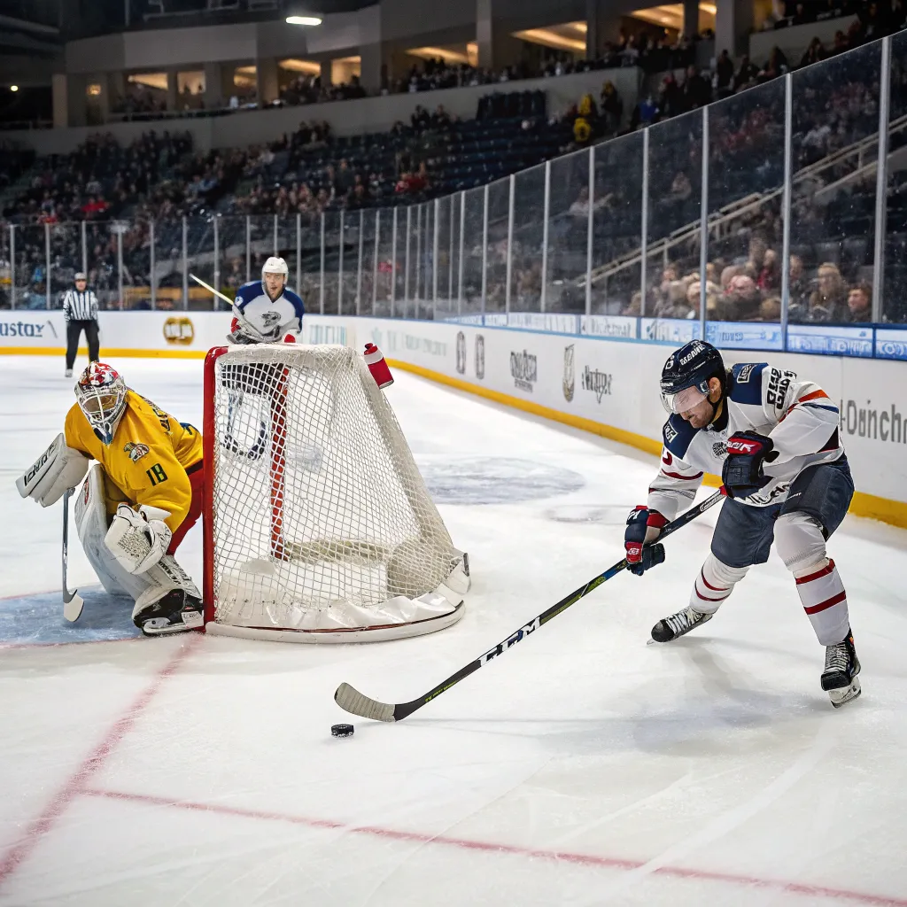 Exciting hockey game action